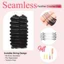 Miracle Knots Hair & Human Crochet Hair Deep wave Crochet Human Hair Bundles 16 Inch 60g Pre-Separated Feather Crochet Human Hair Invisible Crochet Hair Extensions for Black Women Natural Black