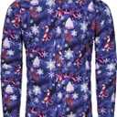 fohemr Mens Christmas Novelty Shirt Ugly Santa Claus Button Down Long Sleeve Funny Holiday Costume Shirts for Party (XXL)