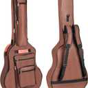 Bekith Acoustic Guitar Bag 40 41 42 Inches, 6 Pockets Guitar Case Waterproof Oxford Cloth Thick Sponge Pad, Dual Adjustable Shoulder Strap Soft Guitar Case Gig Bag, Brown