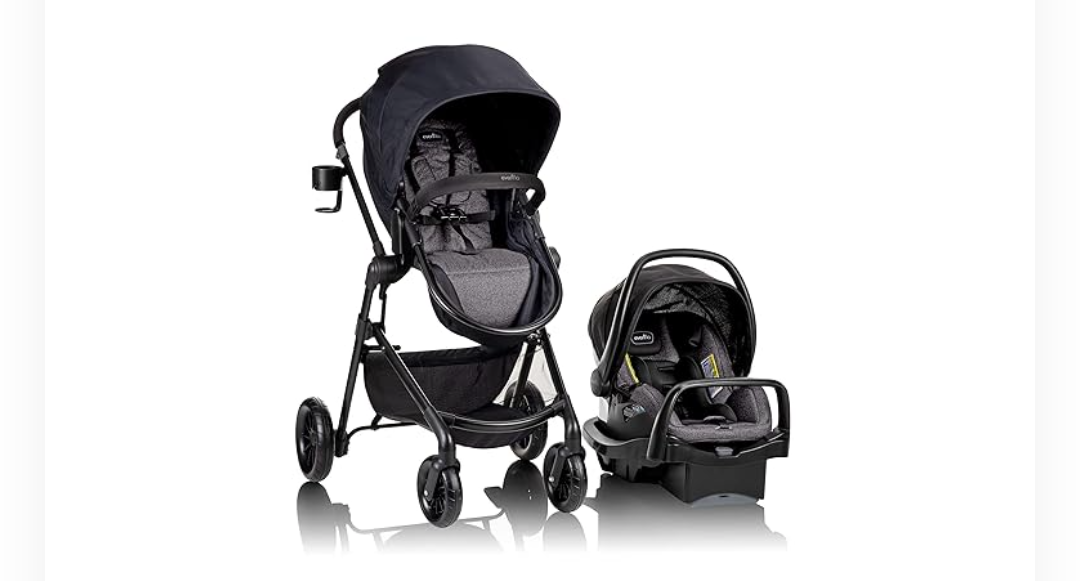 Evenflo Pivot Modular Travel System with LiteMax Infant Car Seat (Casual Gray)