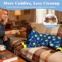 Large Dog Pajamas Pet Recovery Shirt Dog Pjs Cute Lightweight Stretchy Knit Pullover Large Dogs Pajamas Onesie for Small, Medium and Large Breeds (XXXX-Large (75-95lb), Blue Jellyfish)