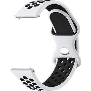 Meliya 20mm 22mm Watch Bands Quick Release Replacement Wristband, Soft Silicone Bands Breathable Sport Replacement Straps for Men Women (White-Black)