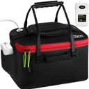 2 Pcs Fishing Bucket and Live Bait Aerator, Foldable Multi Functional Live Bucket Portable Quiet Aerator Outdoor Camping Fishing EVA Bag (4 Gallon, Black)