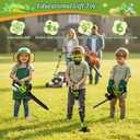 UPGRADED Kids Tool Set, 3-IN-1 Toddler Power Garden Tools with Sounds & Lights, Volume+/-, Toy Weed Wacker, Leaf Blower & Hedge Trimmer, Hat, Gloves, Apron, Toy Tools Christmas Birthday Gifts for Boys
