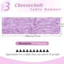 3 Pack Lavender Cheesecloth Table Runner, 17 x 108 Inch, Gauze Cheese Cloth Table Runner Rustic Sheer Runner for Wedding Birthday Party Baby Shower Table Decor(Lavender)