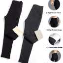 SIAEAMRG Winter Sherpa Fleece Lined Leggings for Women,High Waist Stretchy Thick Cashmere Leggings (L)