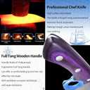 XYJ Authentic Since 1986,Heavy Duty Large Meat Cleaver,Serbian Chef Butcher Knife with Case,Chefs Vegetable Kitchen Knife,Full Tang for Outdoor Camping,Wood Handle with Sheath