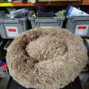 Dog Bed, Cat Calming Bed, Faux Fur Pillow Pet Donut Cuddler Round Plush Bed for Dogs and Cats 23.0"L x 23.0"W x 7.0"Th