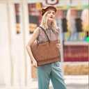 Montana West Woven Tote Bags for Women Purses and Handbags with Back Zipper Pocket, Woven Brown