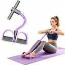 Pedal Resistance Band with Handle,4/6/8 Resistance Levels Elastic Pull Rope, Portable Fitness Bands for Leg Butt Training, Home Gym, Yoga, Pilates, Purple