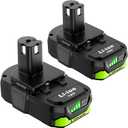 2-Pack 3.0Ah Replacement for Ryobi 18V Battery P103 P104  Extended Runtime & Wide Compatibility