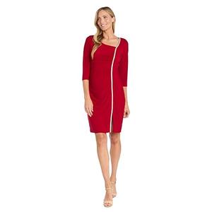 R&M Richards Women's Glimmer Asymmetry Dress, Red.14 R&M Richards Women's Glimmer Asymmetry Dress, Red.14