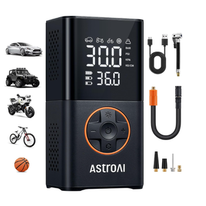 AstroAI L7 Tire Inflator Portable Air Compressor,150 PSI Cordless Mini Air Bike Auto Shut-Off Pump with Digital Display Pressure Gauge, Fast Inflation & LED Light for Car Tires,Motorcycles,Bikes,Balls