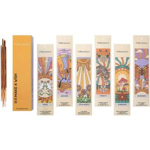 Folkulture Incense Sticks (120 Sticks) | Set of 6 Premium Incense for Calm, Aromatherapy, Relaxation | No Charcoal,Organic, Non Toxic, 45 Mins, Long Burning Vanilla, Amber, Chamomile Insence-Sticks (Nag Champa)
