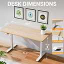 Veken 55 Inch Large Electric Standing Desk, 4 Memory Heights Adjustable,Sit to Stand Up, Work Home Office Computer Table for Study, Walking Pad, Writing, and Games, Wooden Desktop Desks, Nature Wood, 5523.6 Inch