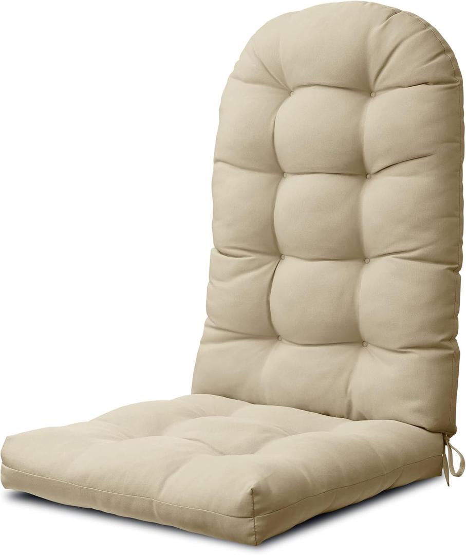 YEFU Adirondack Chair Cushion, Rocking Chair Cushions High Back, Thickened Patio Chair Pad for Indoor and Outdoor, 49x20x5 Inch, Beige (1-Piece Adirondack Chair Cushion)