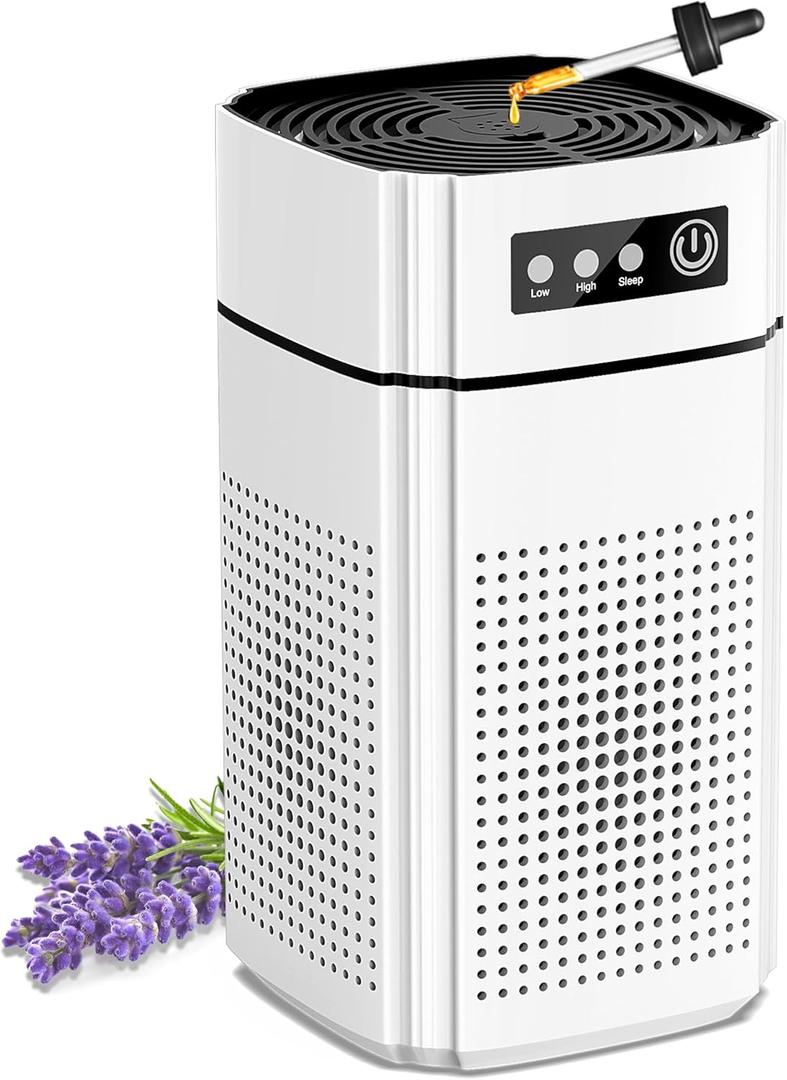 Air Purifiers for BedroomFRESHDEW Air Purifier H13 True HEPA Filter For Smoke Pollen Dander Hair Smell Air Cleaner with Sleep Mode Speed Control For Bedroom Office (Clear)