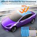 2025 Upgrade Sunshade Roof for Tesla Model Y 2025-2020 [No-Gap/Sag-Free] Middle Magnetic Component Glass Roof Sunshade Heat Insulation for Tesla Model Y Accessories 2025-2020 Blue