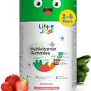 Little Joys Kids Multivitamin Gummies I Fiber-Based prebiotic Gummy | 2+Years I DHA (Omega-3), Vitamin C & D, B12, A, Zinc | Immunity & Bone Health | Sugar Free | Non GMO | Strawberry I 30 Day Pack