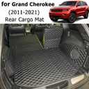 for 2011-2021 Jeep Grand Cherokee Trunk Mat and Rear Backrest Mat Cargo Liners All Weather Anti-Slip