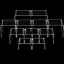 Chuangdi 20 Pcs Acrylic Display Risers, Clear Product Stand, Jewelry Display Riser Shelf Showcase Fixtures for Figure Dessert Cupcake Candy Action Showcase(Medium Set)