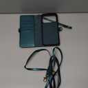 TUCCH Detachable Crossbody Wallet Case for iPhone 17 Pro Max (6.9"), 10 Card Slots RFID Blocking | Lanyard Wrist Strap | Wireless Charging | Zipper Pocket | PU Leather Stand Flip Cover | Bluish Green