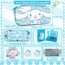 TIKOdirect Carrying Case for Switch OLED, Cute Portable Travel Bag in Newest Updated Design of Blue Interior with Soft Protective Case, Screen Protectors and Thumb Grip caps, Blue