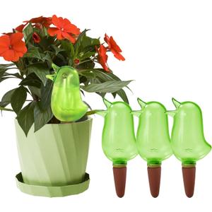 4 Pack Self Watering Spikes, Indoor Plant Watering Globes, Bird Shape Automatic Irrigation Spikes, Plant Watering Devices (Green)