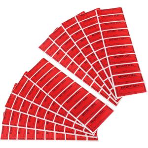 SG Store 100pcs 25x85mm/1x3.35inch Transfer Tamper-Proof Security Void Stickers Evident Security Void Labels with a Barcode Red