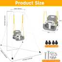 3-in-1 Toddler Swing Set, Foldable Baby Swing with Stand, Indoor & Outdoor Kids Swings Sets, Multifunctional Swings for Home Backyard, Easy to Install and Store (White)