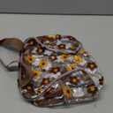TotePrint Clear Floral Hand Bag and Travel Cosmetics Pouch with Handle,Durable Waterproof PVC Versatile Smooth Zipper Design (Yellow+Brown)