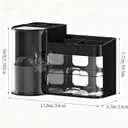 Makeup Organizer with Rotating,Large Bathroom Countertop Cosmetic Organizer with Brushes Holder,Skincare Storage Organizer,Ideal makeup holder for Skincare,Lipstick,etc (Light Luxury Black)