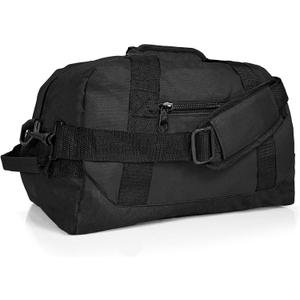 DALIX 14" Small Duffle Bag Two Toned Gym Travel Bag (Black)