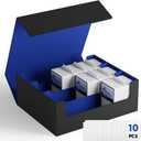 ZLCA Card Storage Box for MTG PTCG, Commander Deck Box Holds 1800+, Deck Storage Case, Card Organizer for TCG(Black&Blue)