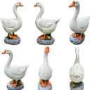 Large Porch Goose Statue Premium 20” Realistic Hollow Resin Garden Goose Stone Base with Sand-Fillable Design for Outdoor Stability Birthday Housewarming Gift for Kids Women Mom Friends