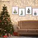 foedor Coquette Pink Bow Themed Gifts Prints,Pine Tree Decor,Pink and White Room Decor,Pine Tree Wall Art for Home Office,Coquette Wall Decor for Holiday Bathroom Bedroom,12x16,Set of 4