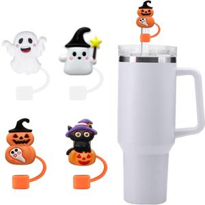 10 x IOKUKI Silicone Straw Covers for Stanley 30&40 Oz Tumbler, 10mm/04in Straw Covers Cap for All 9-10mm Straws, Dust-Proof Reusable Protector Topper for Water Bottle - 4 PCS