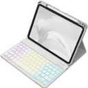Akkerds for iPad A16 Case with Keyboard - 7 Colors Backlit Keyboard for iPad 10th Generation/iPad Air 11 Inch - Wireless Folio Cover for iPad Air 10.9 Inch/iPad Pro 11 Inch 2022/2021/2020 (Gray)