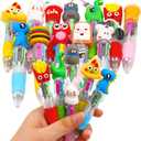 CZWZ 12Pcs Mini Multicolor Pens in One 4-in-1 Cute Pens Bulk, Fun Kawaii Ballpoint Pens for Birthdays and Party Favors Gifts Teacher School Supplies