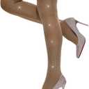 CharnmRose 120D Opaque Women's Sparkly Tights for Women Soft High Waist Stockings