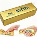 Butter Squishy, Soft Slow Rising Squeeze Toys, Butter Stick Squishy Fidget Toys and Stress Balls Squishies for Office Desk Toys, Party Favors & Birthday Gifts(Golden)