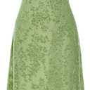 BTFBM Women's Summer Dress Sleeveless Spaghetti Strap Midi Dress Sexy Cowl Neck Floral Cocktail Dress Party Dresses (Green)