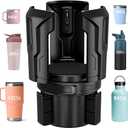 Cup Holder Expander (Adjustable Holder & Base, AutoFit Hold, One Button Open), Car Cup Holder Expander for Yeti, Hydro Flask, Nalgene, Owala, Bottles in 2.6" 4.8" (Black, 1 Pack)