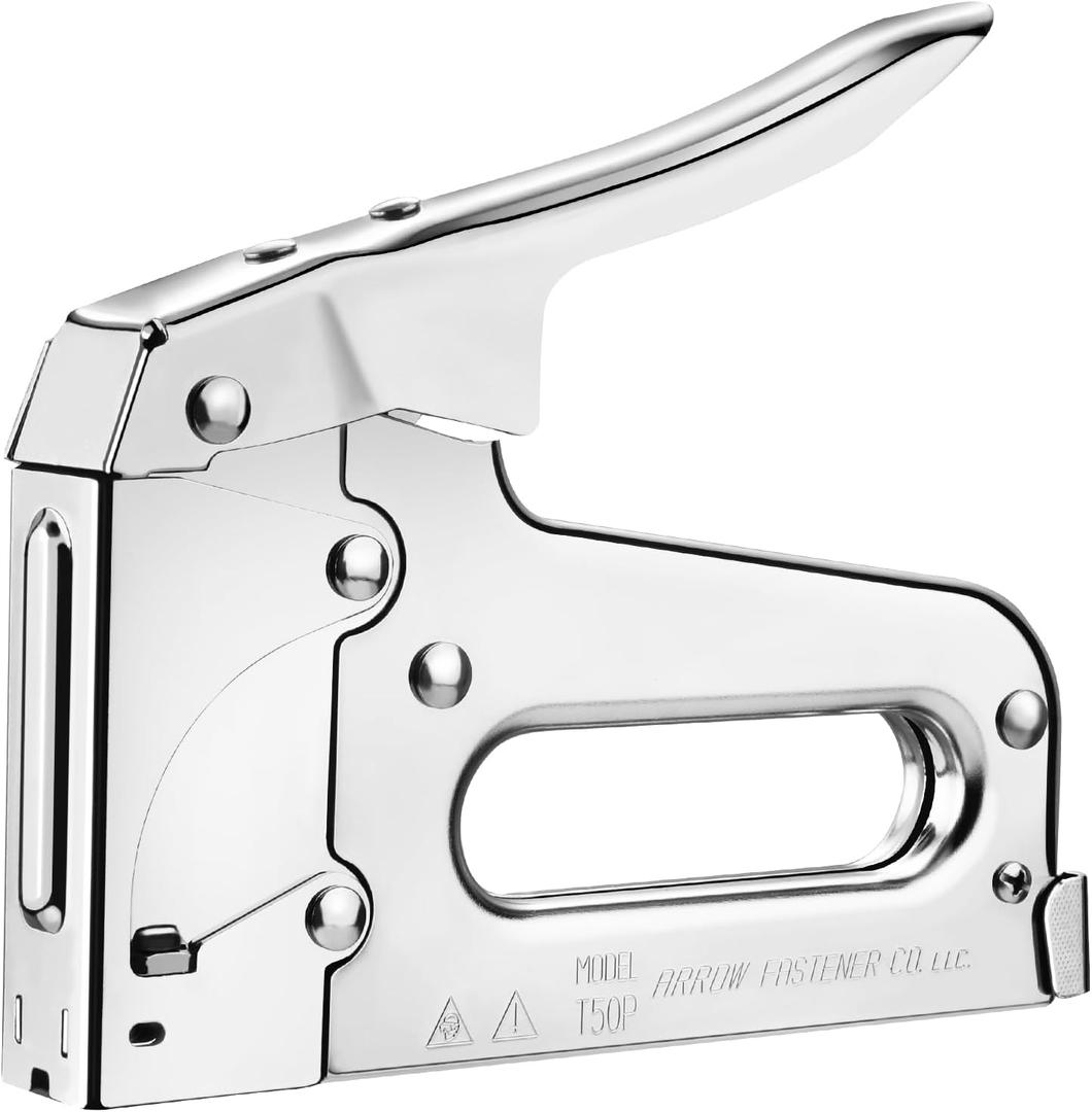 Arrow T50 Heavy Duty Staple Gun for Upholstery, Wood, Crafts, DIY and Professional Uses, Manual Stapler Uses 1/4”, 5/16”, 3/8", 1/2", or 9/16” Staples