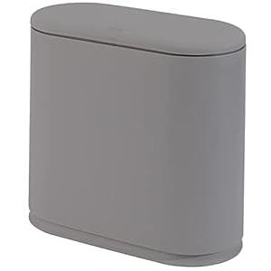 Sooyee 10 Liter Rectangular Plastic Trash Can Wastebasket with Press Type Lid, 2.4 Gallon Garbage Container Bin for Bathroom, Powder Room, Bedroom, Kitchen, Craft Room, Office, (Gray)