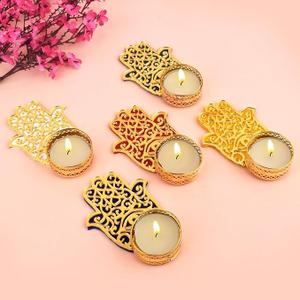SATVIK Set of 3 Hamsa Tea Light Candle Holder Diya Festive Diwali Pooja Pujan Candle Hand Carved Tea Light Holder for Christmas and Diwali Decoration