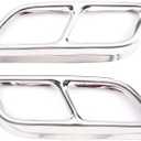 Tail Pipe Trim Compatible with Cadillac CT4 Cadillac CT5 2020-2023 Stainless Steel Car Exterior Exhaust Pipe Mufflers Cover Rear Bumper Cylinder Exhaust Pipe Cover Decorate Accessories (bright silver)