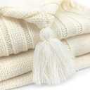 XMWEALTHY Newborn Baby Wrap Swaddle Blanket Knit Sleeping Bag Receiving Blankets Stroller Wrap for Baby Beige 0-6 Month