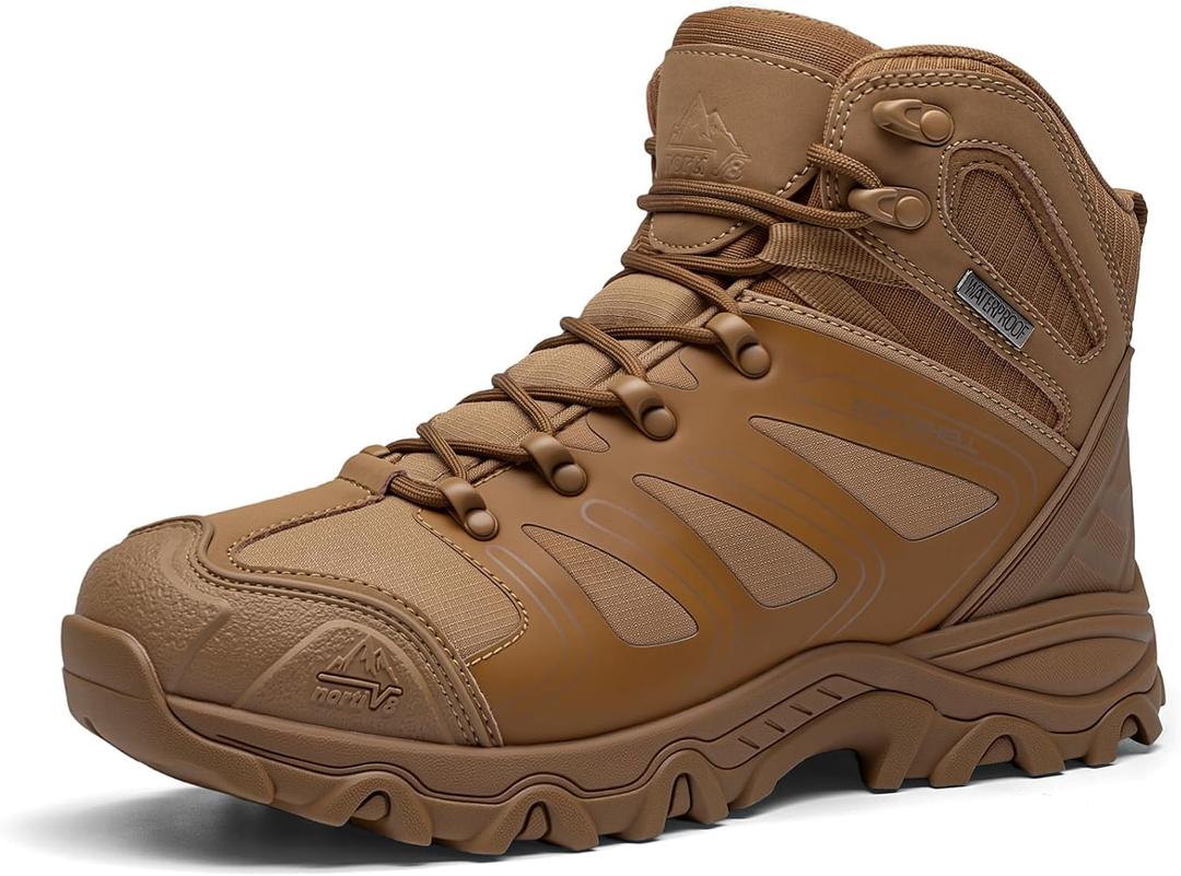 NORTIV 8 Men's Ankle High Waterproof Hiking Boots Outdoor Lightweight Shoes Trekking Trails Armadillo (11, Coyote)