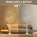 6FT Lighted Birch Tree with 144 LED Lights, Artificial Light Up Tree, Decorative Light Trees for Indoor Home Decor, Wedding Party, Christmas Holiday Floor Lamp